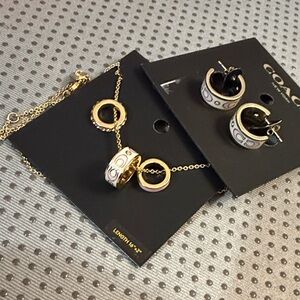 Coach Gold and Black Necklace Set